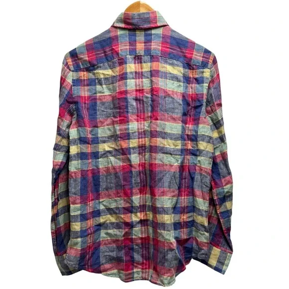 Polo Ralph Lauren NEW Men's Small Multicolor Plaid Linen Pony Button Down Shirt